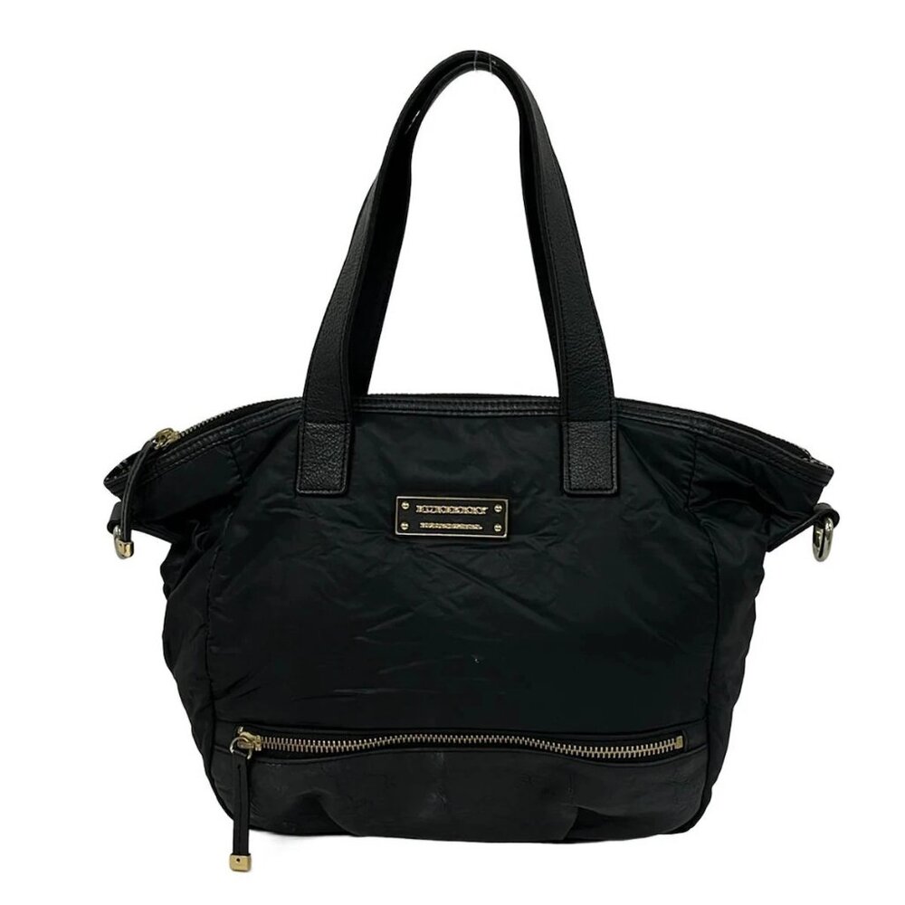 Burberry Blue Label - Black Nylon Leather Handbag